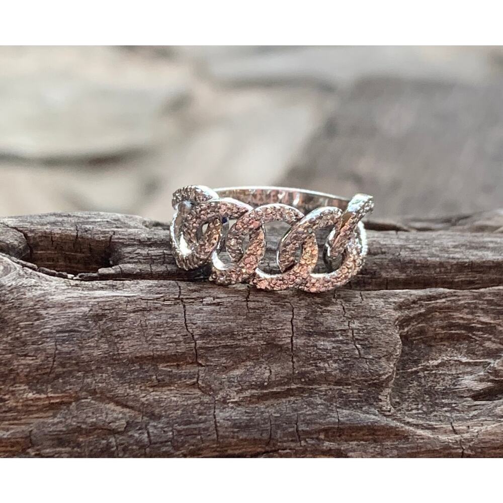 Nolan Miller Silver Linked Chain Ring